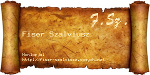 Fiser Szalviusz névjegykártya